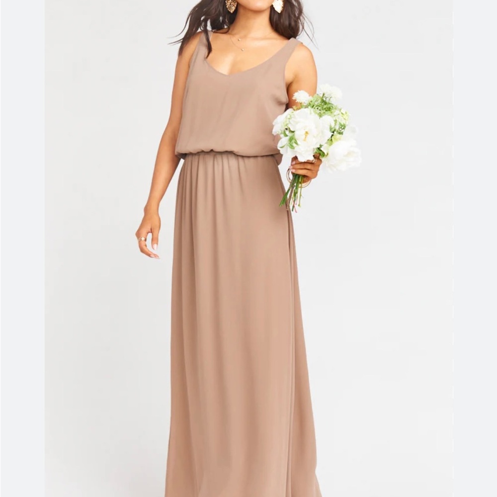 Elegant Tan Maxi Dress